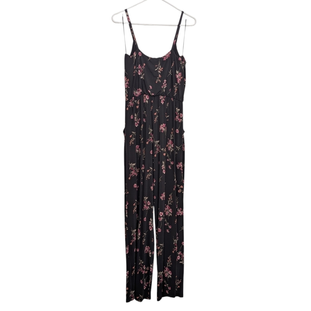 Kaileigh Sleeveless Black Floral Jumpsuit M - Picture 3 of 6